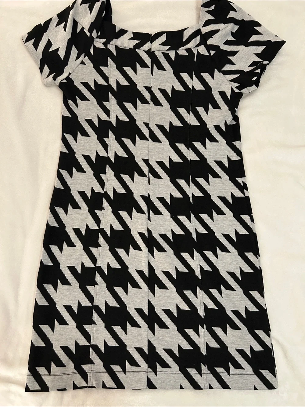 CHRIS McLauglin Black and White Houndstooth Knee-Length Dress size 14 - Picture 4 of 10